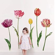 BoBin DIY Peel & Stick Wall Sticker - Chrysanthemums With Butterflies & Dragonflies, Removable Mural - View #8