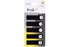 smart by Leviatan - Smart Fresh - Tiras adhesivas de plástico para marcar páginas, 12 x 45 mm, color negro, para marcar páginas, 5 x 25 piezas, emótico