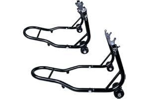 VA-Cerulean Cavalletto di montaggio per moto, manubrio anteriore, posteriore, per lavori di manutenzione e montaggio su moto fino a 600 kg, nero