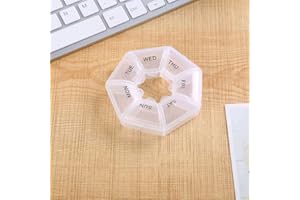 STAREX Weekly Pill Box 7 Compartment Tablet Organiser Medicine Storage Dispenser (White)