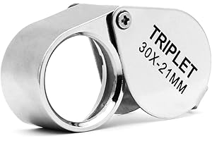 ‎QICHENG&LYS QiCheng&LYS Juwelierlupe, 30 x 21 mm Faltlupe, Diamant, Juwelier, Münze, Stempellupe (Silber)