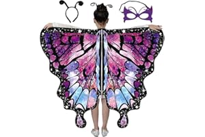 XIABYAYU Schmetterlingsflügel Kinder, Schmetterling Kostüm Kinder, Schmetterling Umhang Kinder, Schmetterling Kostüm Mädchen für Karneval, Tanzkostüme, Rollenspiele