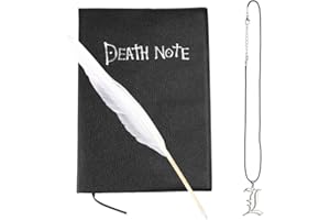 Death Note Notizbuch, MOPOIN Anime Tagebuch mit Feder und Kette für Cosplay Fans von Anime Büro Schule Studenten Geschenk, Maße 21x 15 cm 148 Seiten