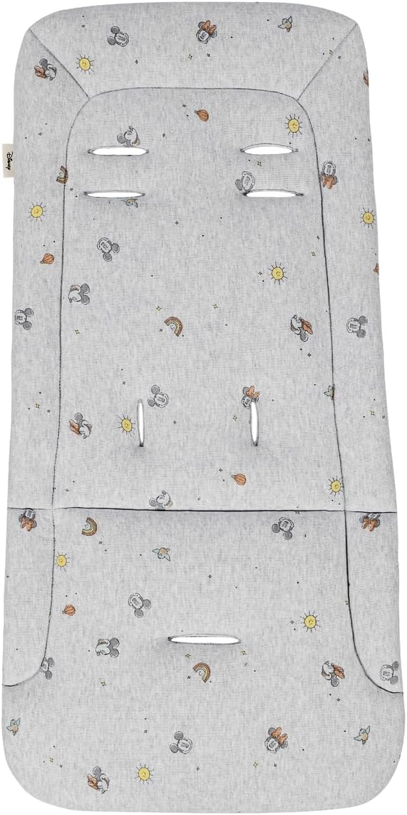 hauck Colchoneta Silla de Paseo Universal - Funda Carrito Bebé y Remolques de Bicicleta para Niños - Algodón Transpirable - Fácil de Fijar - Verano e Invierno - Disney Mickey Minnie Mouse - Gris