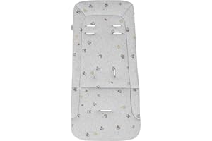 hauck Coussin Poussette Universel Disney Mickey et Minnie - Assise Confort 70x37x3 cm pour Poussette Bébé, Landau, Remorque Velo - Coton Respirant - Compatible Harnais 5 Points - Gris