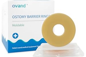 OVAND Ostomy Barrier Rings, 10 Pieces Ostomy Medical Supplies Barrier Ring Better Seal for Ostomy Bags Compatible with All Bag Types and Brands, Outer Diameter: 4 mm Thickness (Box of 10)
