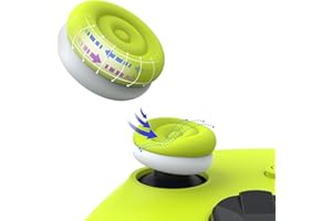 PlayVital Tapas para el Pulgar - Agarres de Joystick Antideslizantes para ps5/4, para Xbox Series X/S, para Xbox One/Elite Series 2, para Switch Pro, Thumbs Cushion Caps (Verde Brillante&Blanco Robot)