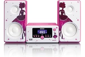 Lenco Mikrowieża, Biały/Różowy, 10 W