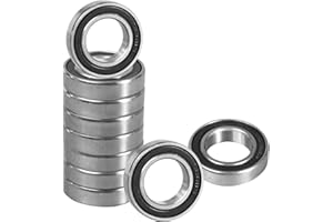 Flewdart 10pcs 6801 2RS rodamientos de bolas 12x21x5mm, 6801-2RS 6801RS blindados en acero al carbono para máquinas y herramientas (6801-2RS 10pcs)