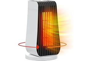 Stufetta Elettrica Basso Consumo Ninonly 1200W Stufe Elettriche a Basso consumo con 90°Oscillazione, 6 Modalità Regolabili Riscaldamento Rapido 3S Per Camera da Letto Home Office Bianco