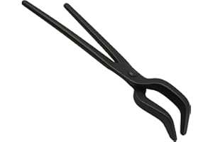 Simond Store 24" Blacksmith Tong Foundry Hinged Metal Tongs for Clay Graphite and Graphite Crucibles, Heavy Duty Steel Tong for Metal Melting Refining Casting Gold, Silver