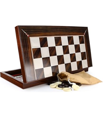 Game - Prachtige vintage houten backgammon spelkoffer set - Catawiki