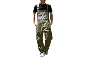 Duohropke Herren Denim Latzhose Overalls Jeanshose Männer Cargo Jeans Retro Jumpsuit Arbeitshose Blau Arbeitslatzhosen Loose Fit Latzanzug Jumpsuit Oversize Lose Jumpsuit Lange Baggy Overall Hose