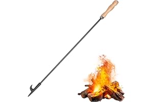 Tisonnier de Cheminée, Uten 81cm/31.9in Bâton de Poker Long pour Foyer, Outil de Camping en Acier, Accessoire de Camping en Plein Air