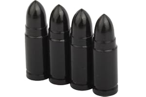 TOMALL Cappucci stelo valvola a proiettile Nero (confezione da 4)
