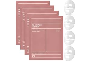 DATO DALLA NATURA 4 Stück Bio Collagen Mask, Korean Bio Collagen Real Deep Maske, Collagen Wrapping Maske Gesicht Overnight, Kollagen Hydrating Face Mask, Hydratisierende ÜBernachtmaske Anti-aging Gesichtsmaske