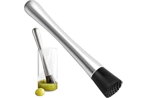 YUENX Pilon à Cocktail, Pilon Mojito Acier Inoxydable Cocktail de Pilon 21.2cm pour Cuisine Bar Restaurant