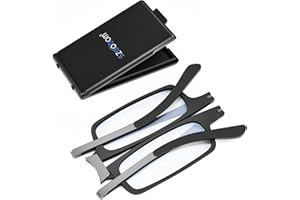 SZEOEOM Gafas de lectura plegables ultrafinas Lectores plegables ultraligeros Bule-light para hombres Mujeres Estuche de gafas rectangular portátil de viaje compacto