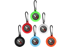 PENCHUAN 6 Stück Kompass Kinder Kompas Outdoor Compass mit Karabinerhaken Taschenkompass,Funktioneller Kompass Schlüsselanhänger Kinderkompass Survival Ausrüstung Peilkompass für Outdoor Camping Wandern Reisen