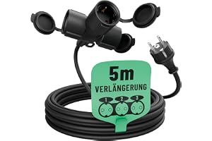 greate 3fack förlängningskabel utomhus 5 meter vattentät IP44-3