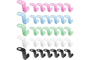 PINROLLA 100 PCS Clothes Hanger Connector Hooks Kit 5 Colours Hangers for Clothes Space Savers Coat Hangers Space Saving Hanger Hooks Clothes Hooks for Wardrobe Storage
