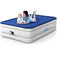 iDOO Inflatable Air Mattress, Air Bed with Built-in Electric Pump, Double Airbed with Storage Bag, Self Inflating Blow Up Camping Bed for Adults, Portable Guest Bed for Home 190x137x38cm