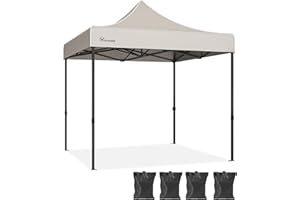 YITAHOME 3 x 3 m Pop-Up-Pavillon, wasserdicht, strapazierfähig, Gartenzelt, Baldachin mit Tragetasche und Gewichtssäcken, für Outdoor, Camping, Marktereignis, Terrasse, BBQ