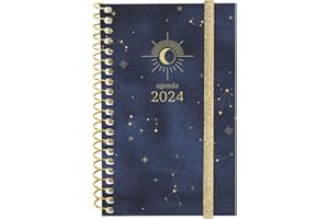 Finocam - Agenda 2024 Espiral Design Collection Semana Vista Horizontal Enero 2024 - Diciembre 2024 (12 meses) Moon Español
