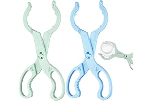 VAGAW Baby Bottle Tongs, 2PCS Pacifier Tong for Anti Scald, Anti-Slip Grip, Nursing Hot Milk Bottle Clamp, Ideal for Feeding Babies/Toddlers (Green & Blue)