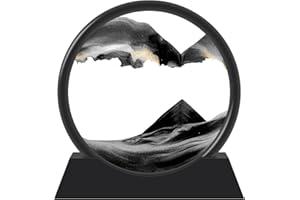 YATOSEEN Ornamento da Tavolo di Arte della Sabbia in Movimento, 3D Sandscape in Motion Display Flowing Sand Painting Telaio, Rilassante per la Casa, l'ufficio e il Lavoro