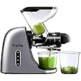Juicer Machines, Cold Pressed, Fretta Masticating Slow Juicer with 75MM Wide Feed Chute,Celery Juicer,Easy Clean Self Feeding Juice Extractor with Dual Speed Mode,BPA-Free, Powerful Motor, Silver