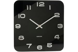 Karlsson KA4398 zegar ścienny Vintage szkło, czarny