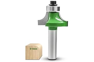NICAVKIT Frez zaokrąglający 8 mm, promień 8 mm, frez z twardego metalu do frezarki górnowrzecionowej z łożyskiem kulkowym, frez zaokrąglający do obróbki drewna, frez krawędziowy