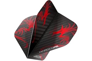 RED DRAGON Hardcore XT 2D Holographic Dragon Extra Épais Standard Fléchettes Dart Flights - 3 Jeux par Paquet (9 Dart Vols au Total)