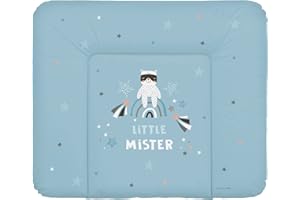 Schnucky Wickelauflage - weiche Baby Wickelunterlage, Wickeltischauflage, wasserdicht und abwaschbar, für Wickeltisch/Wickelkommode geeignet. [85 x 72 cm, Herr]