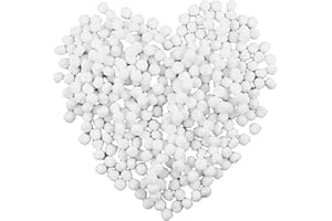 JRSHIRLEYLTD Set di 400 pompon bianchi, 10 mm, piccoli pompon in peluche, per divertenti lavori fai da te, creativi