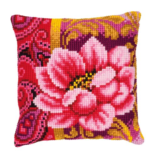 Vervaco PN-0008492 VER Kreuzstichkissen Pink Flower I