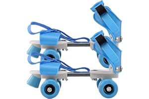 Pattini a 4 ruote,Pattini a rotelle a doppia fila per bambini - Pattini in linea di dimensioni regolabili, scarpe da passeggio dal design semplice facili da indossare per bambini, ragazzi e Leryveo