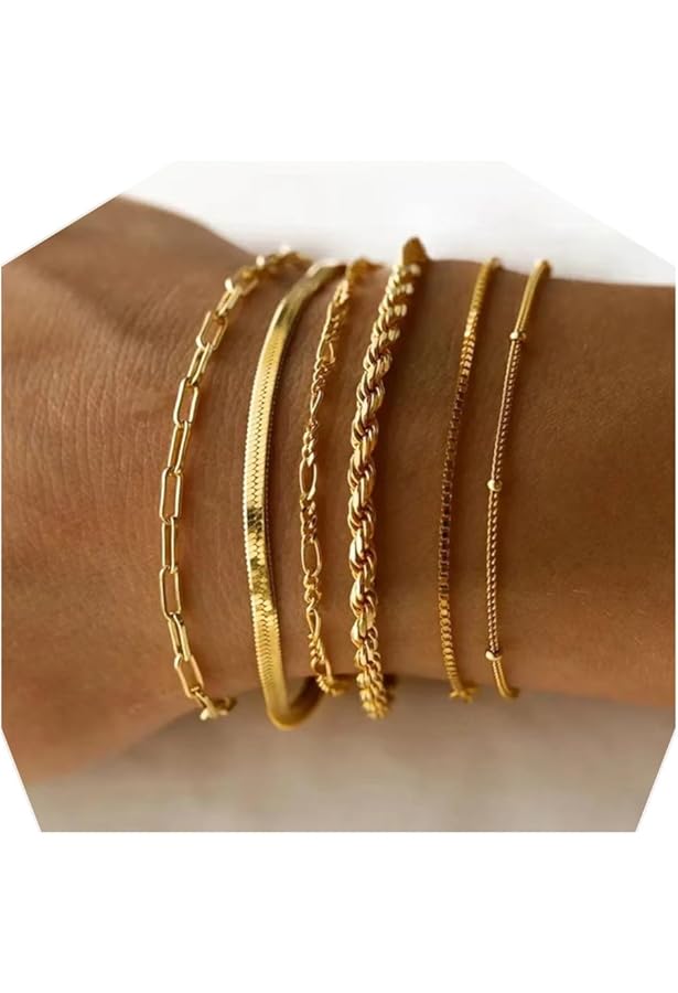 Uwiyo 10-12 Stück Gold Armreif für Damen, Stapelbare Gold Armband Böhmen Manschette Armreifs Indischer Armreif Armbänder Schmuck für Frauen Mädchen