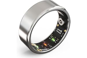 UPIKIT 2023 Fitness Smart Ring – Bluetooth 5.1, Blutsauerstoffüberwachung, Gesundheits-Tracker für Herzfrequenzüberwachung, Schlaf, Schrittzähler, Körpertemperatur, IPX8 für Frauen und Männer 10 silver