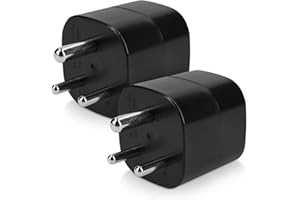 kwmobile 2 x adapter podróżny Indie typ D - Schuko adapter podróżny do gniazdka typu D w np. Indiach Nepalu Sri Lance - adapter prądu urlop czarny