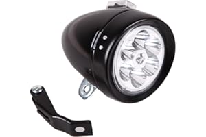 UEB lumière avant pour vélo rétro phare vélo vintage 6 LED avec support