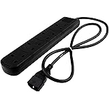 kenable IEC C14 to 4 Way Gang UK Mains Sockets Lead UPS Power Splitter 1m BLACK [1 metres]
