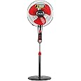 IBELL Zephyr03 400mm Pedestal Fan with 3 Leaf - Height Adjustable, Timer function and High-Speed Motor (Red)