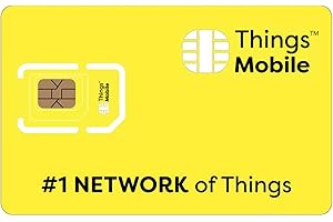 GPRS SIM Card for IOT and M2M - Things Mobile - Global Coverage and Multi-Operator GSM/2G/3G/4G LTE Network, No Fixed costs, No Expiration Date, Competitive Rates. €10 Credit Included