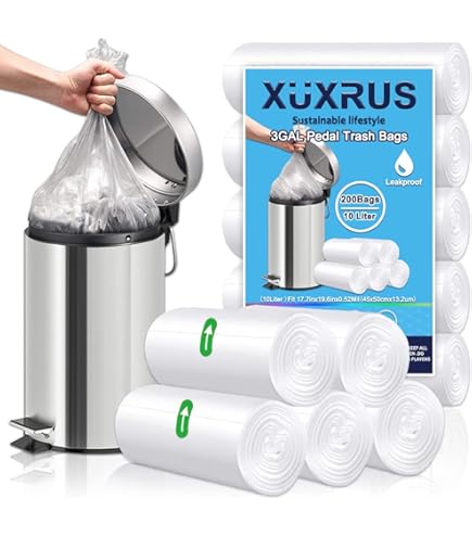 Lot De 160 Petits Sacs Poubelle Biodégradables De 10 à 15 L - Sacs Poubelle à Pédale Pour Bureau, Salle De Bain, Cuisine - 45 X 50 Cm