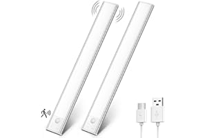 OUILA Luce Armadio LED, Armadio Led con Sensore di Movimento, 31CM Magnetica Ricaricabile Luce Led Sottopensile Dimmerabile Lampada per Cucina Scale Soggiorno Bagno Camere da Letto