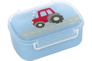Sigikid 25200 - Contenitore per il pranzo e la merenda con trattore, senza BPA, per bambine e bambini, consigliato a partire dai 2 anni, colore: blu/rosso