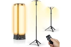 CLEMAS Camping Lights with Remote & Stand 6 Ft,14000 mAh Rechargeable Camping Lantern Tent Light, 6000 Lumen Magnetic Work Light,Portable Outdoor Light for Hiking,Camping,Emergency,Power Outages