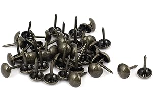 UXCELL sourcingmap Leather Sofa 8mm x 15mm Round Head Upholstery Tack Nail Bronze Tone 45pcs